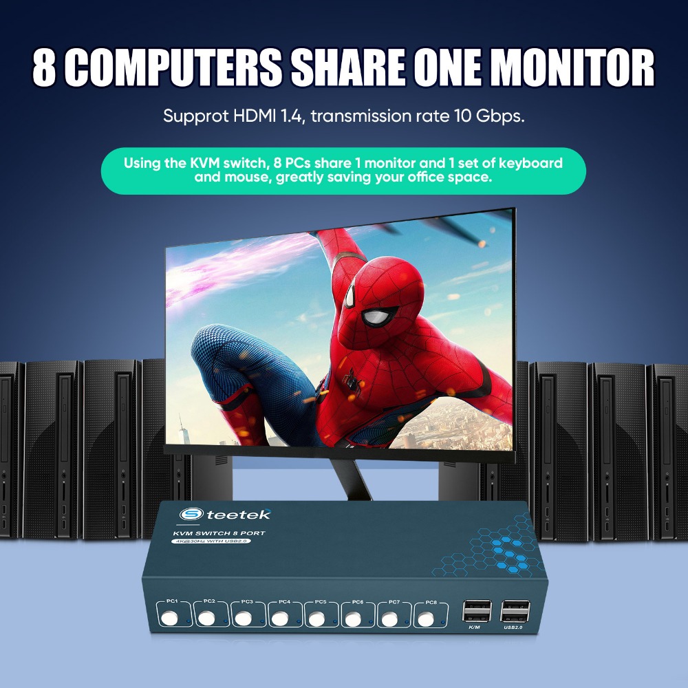 8 Port KVM Switch USB2.0 4K30H – Gaming Keyboard And Mouse For Xbox Bewertung und Preis