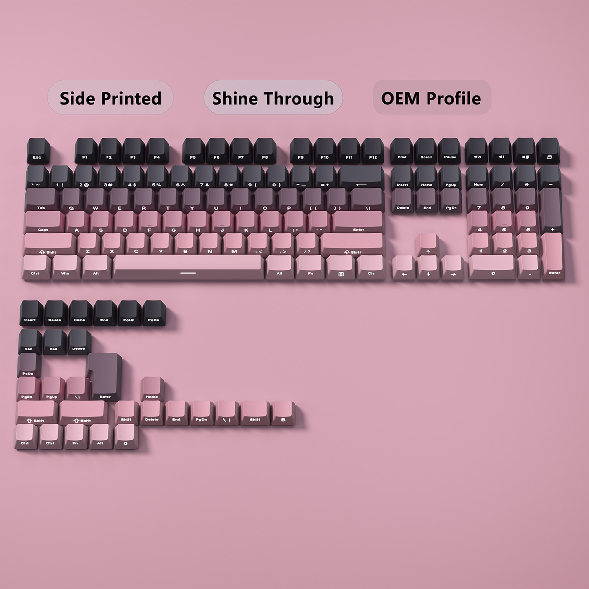 Gradient Keycaps Side Printed  – Gaming Keyboard Typewriter Bewertung und Preis