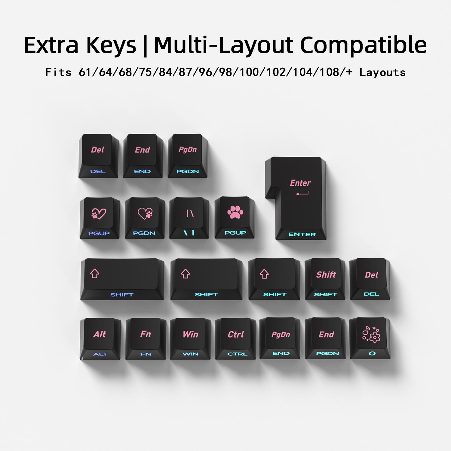 Black Pink Cat Korean Keycaps  – Gaming Keyboard Typewriter Bewertung und Preis