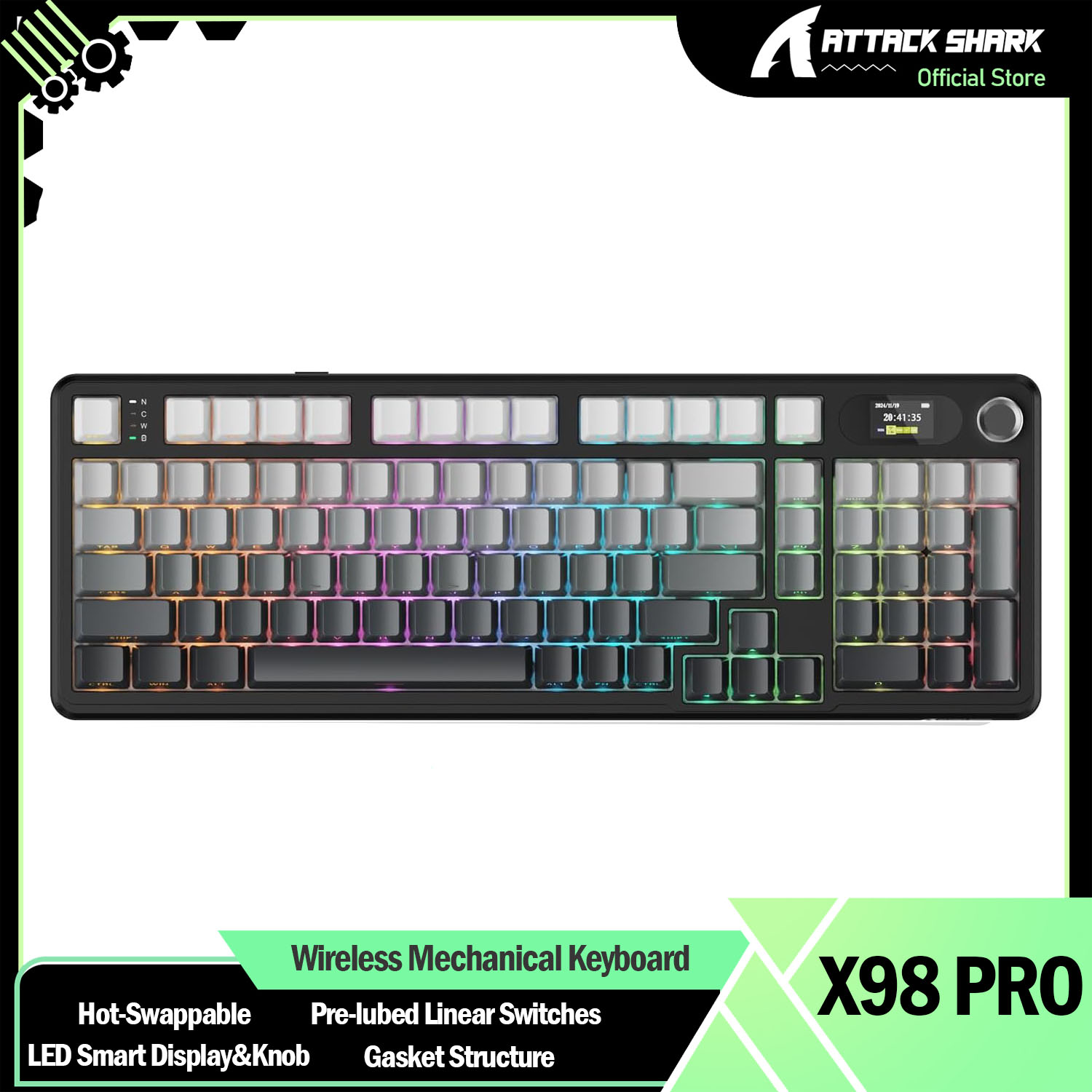 ATTACK SHARK X98 RGB Wireless  – Gaming Keyboard Hall Effect Bewertung und Preis