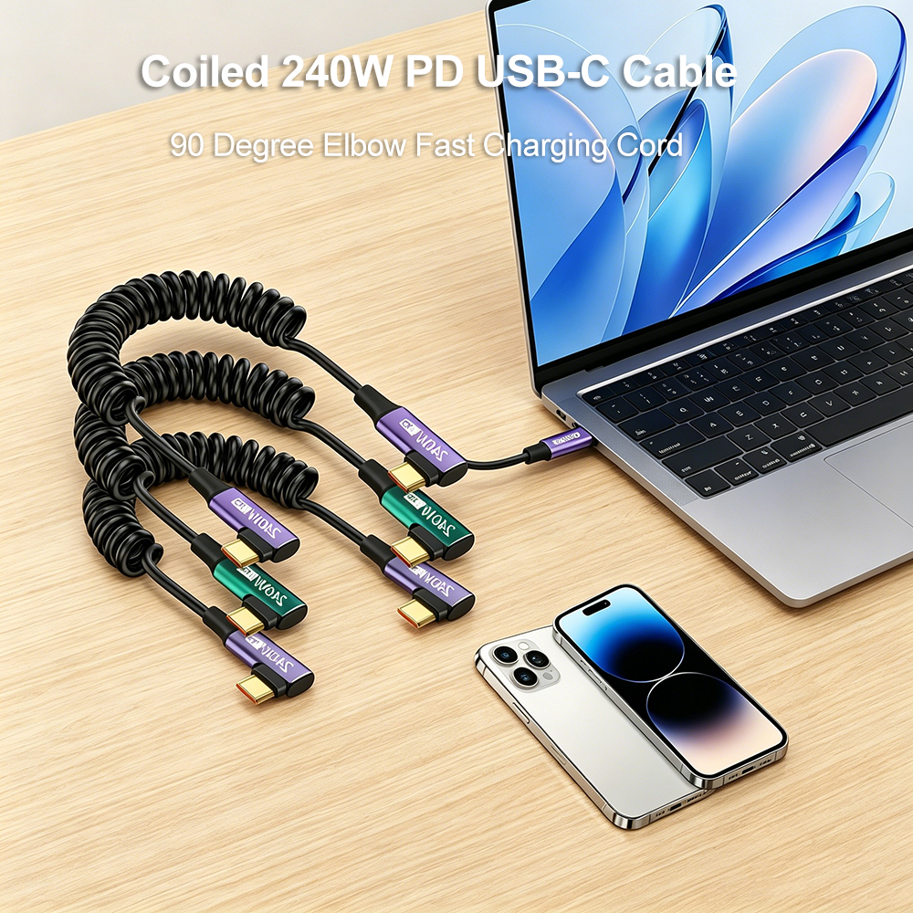 240W PD Coiled Spring Type-C C – Coiled Usb Cable Bewertung und Preis