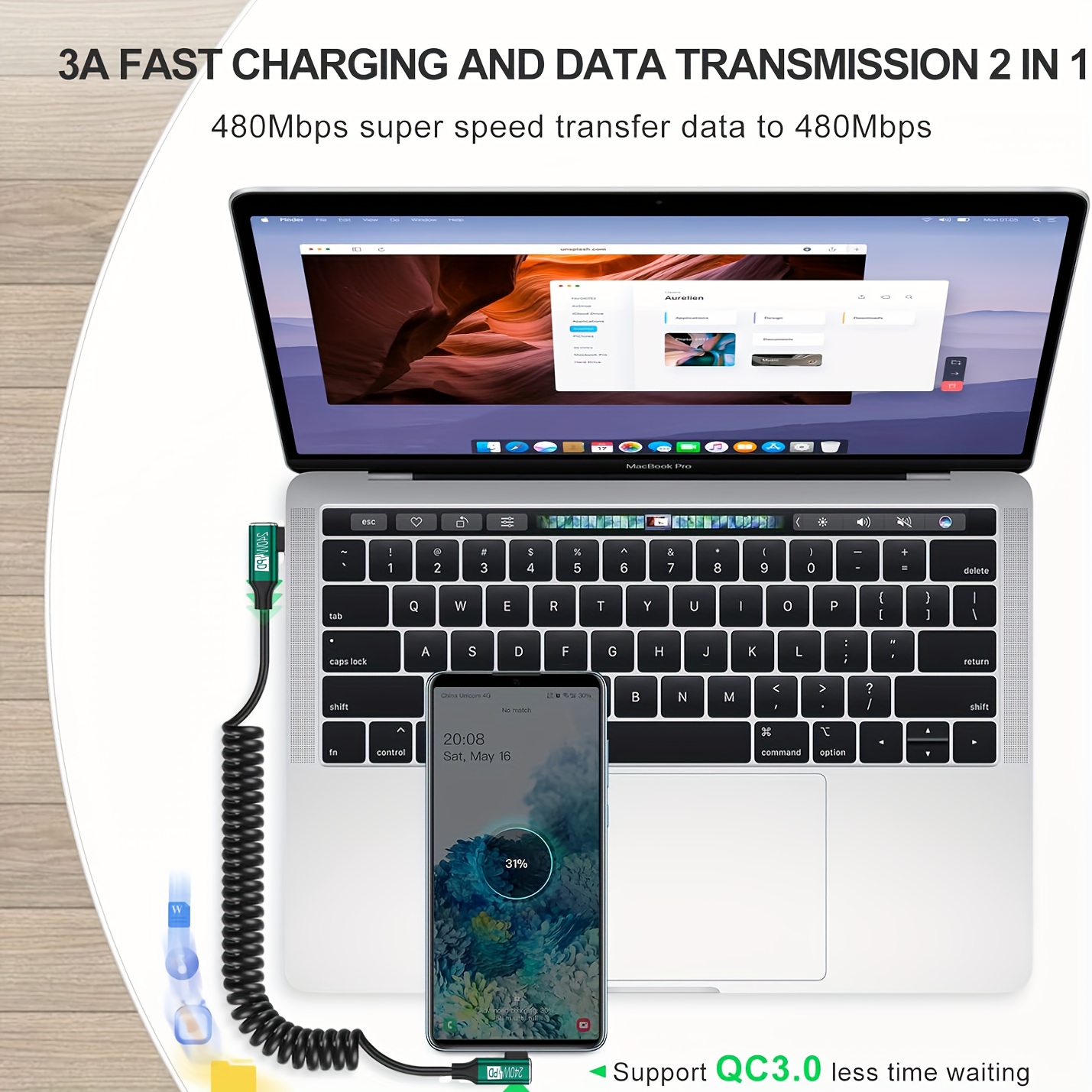 USB-C to USB-C Coiled Cable wi – Coiled Usb Cable Bewertung und Preis